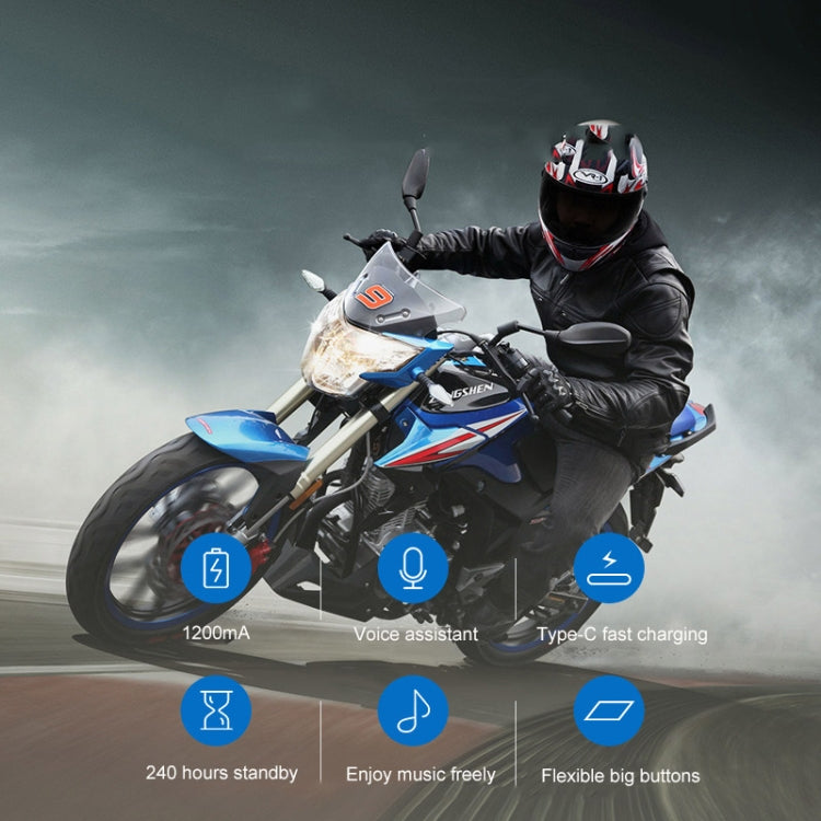 Motorcycle Helmet Call Music Navigation Bluetooth Headset, Color: Red