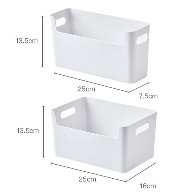 2 PCS U-Shaped Opening With Handle Desktop Storage Box, Style: Narrow Side Small