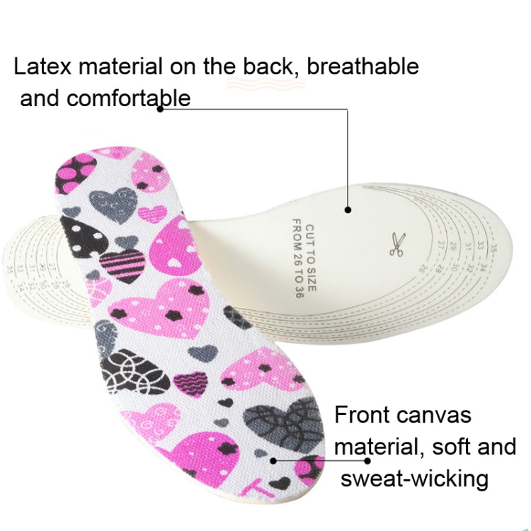 3 Pairs Latex Children Insole Soft Cartoon Printed Canvas Foot Pad