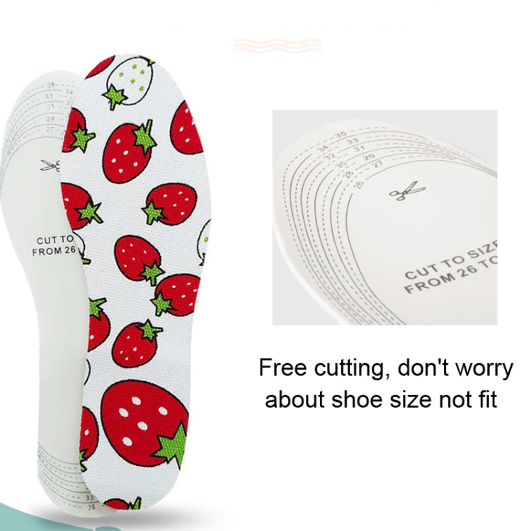 3 Pairs Latex Children Insole Soft Cartoon Printed Canvas Foot Pad