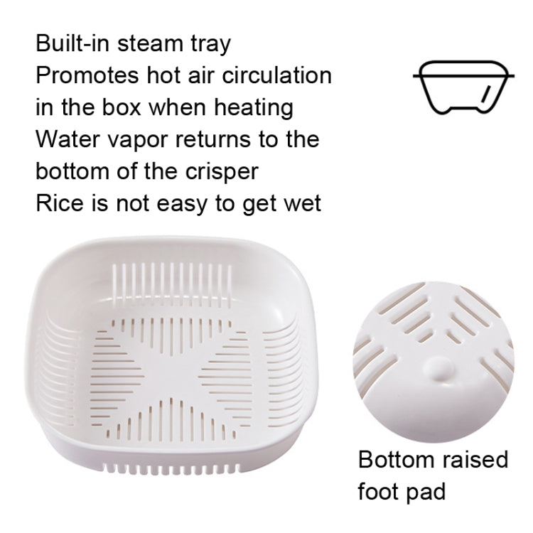3 PCS Rice Fresh-keeping Box Freezable and Reheatable Vegetable Lunch Box(15.5x13.1x3.9cm)