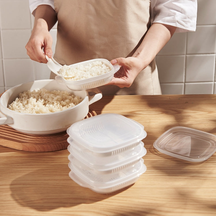 3 PCS Rice Fresh-keeping Box Freezable and Reheatable Vegetable Lunch Box(15.5x13.1x3.9cm)