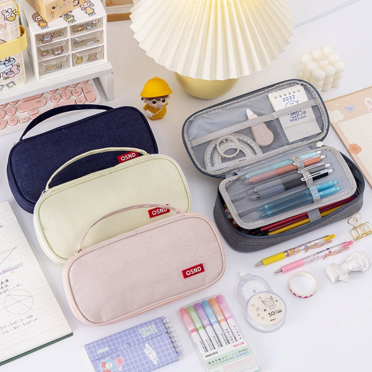 QSND WJLBD0004 Large Capacity Multi-layer Handheld Pen Bag Stationery Storage Bag
