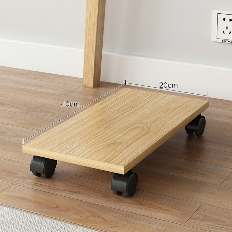Wooden Removable Height-raising Base For Desktop Computer Host Universal Wheel Rubber Wood 20x40cm