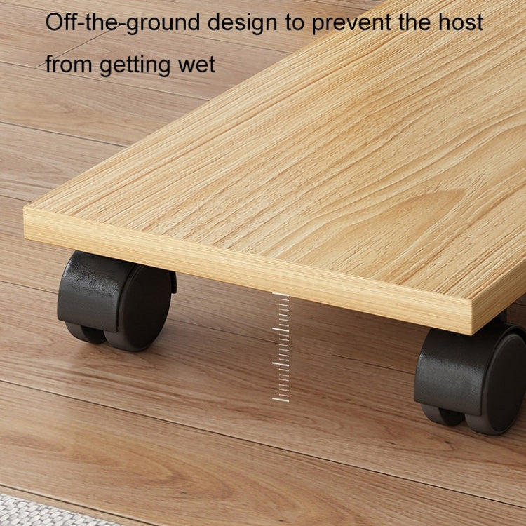 Wooden Removable Height-raising Base For Desktop Computer Host Universal Wheel Rubber Wood 20x40cm