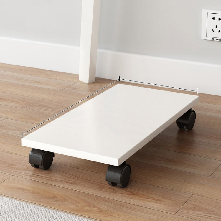 Wooden Removable Height-raising Base For Desktop Computer Host Universal Wheel Warm White 20x40cm