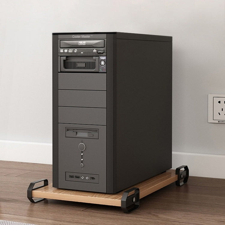 Wooden Removable Height-raising Base For Desktop Computer Host Universal Wheel Warm White 25x50cm