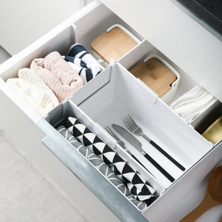 Cabinet Drawer Storage Organizer Box With Classification Label Clip, Style: Wide Medium