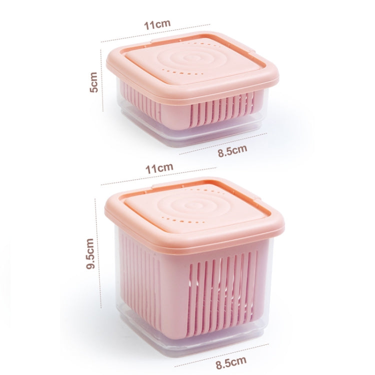 3 PCS Can Be Separated and Drained Fresh Keeping Box, Color: Blue Small