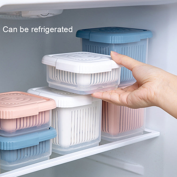 3 PCS Can Be Separated and Drained Fresh Keeping Box, Color: White Small
