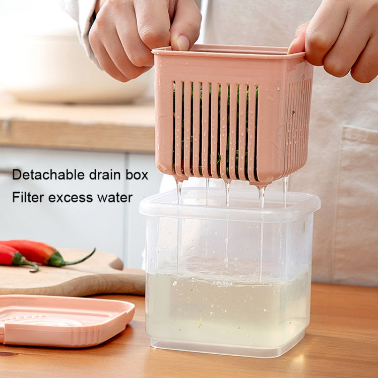 3 PCS Can Be Separated and Drained Fresh Keeping Box, Color: White Large