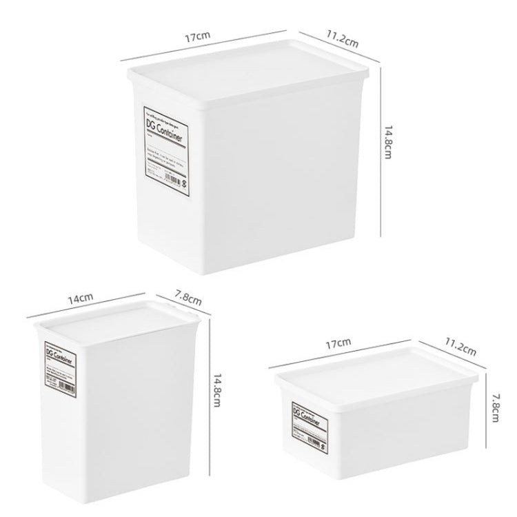 3 PCS Moisture-proof and Dust-proof Washing Powder Storage Box With Label and Cover, Style: Short