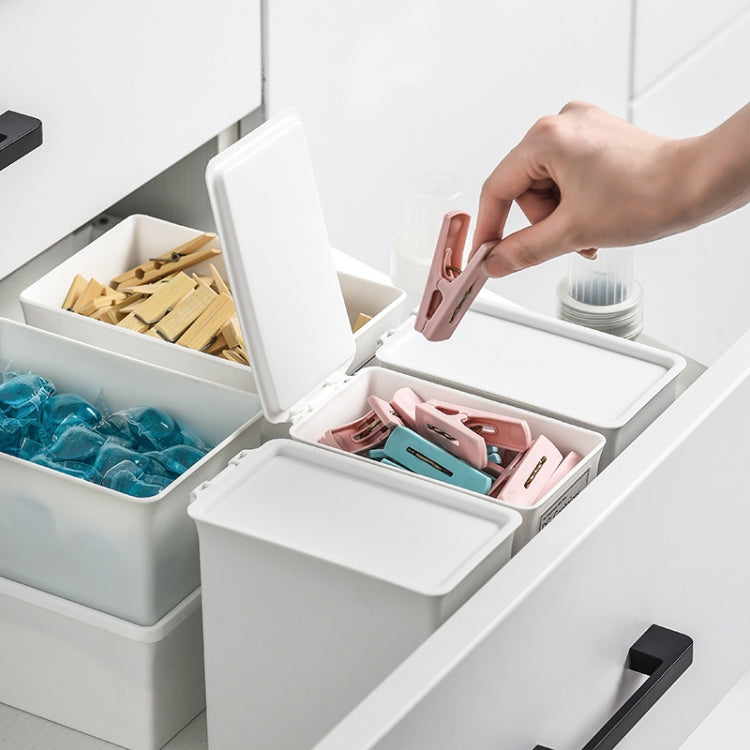 3 PCS Moisture-proof and Dust-proof Washing Powder Storage Box With Label and Cover, Style: Short