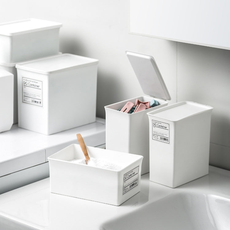 3 PCS Moisture-proof and Dust-proof Washing Powder Storage Box With Label and Cover, Style: Short