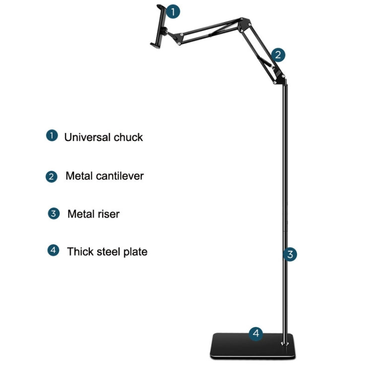 135cm Mobile Phone Tablet Live Broadcast Bedside Lifting Bracket