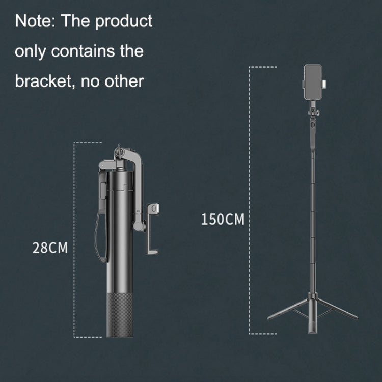 A3A Phone Live Selfie Stick Handheld Gimbal Stabilizer Fill Light Bluetooth Tripod(Silver Black)