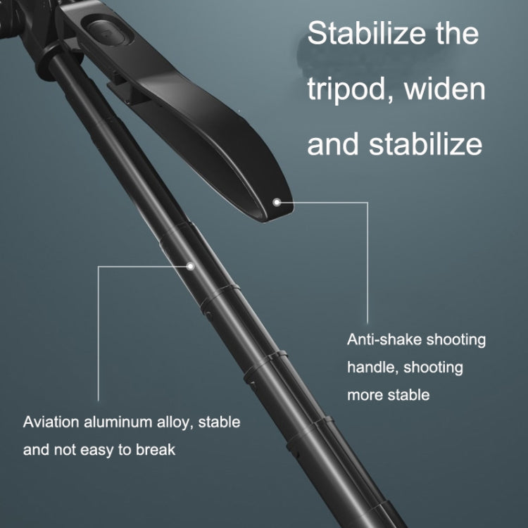 A3A Phone Live Selfie Stick Handheld Gimbal Stabilizer Fill Light Bluetooth Tripod(Silver Black)