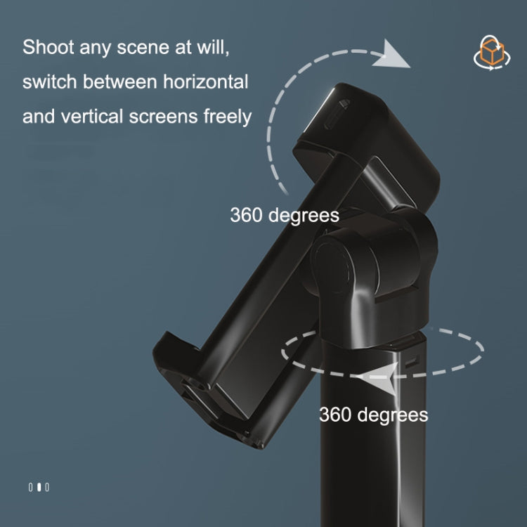 A3A Phone Live Selfie Stick Handheld Gimbal Stabilizer Fill Light Bluetooth Tripod(Silver Black)