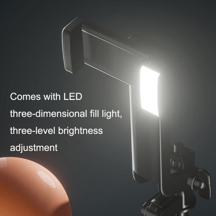 A3A Phone Live Selfie Stick Handheld Gimbal Stabilizer Fill Light Bluetooth Tripod(Silver Black)