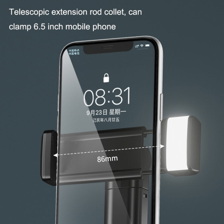 A3A Phone Live Selfie Stick Handheld Gimbal Stabilizer Fill Light Bluetooth Tripod(Silver Black)