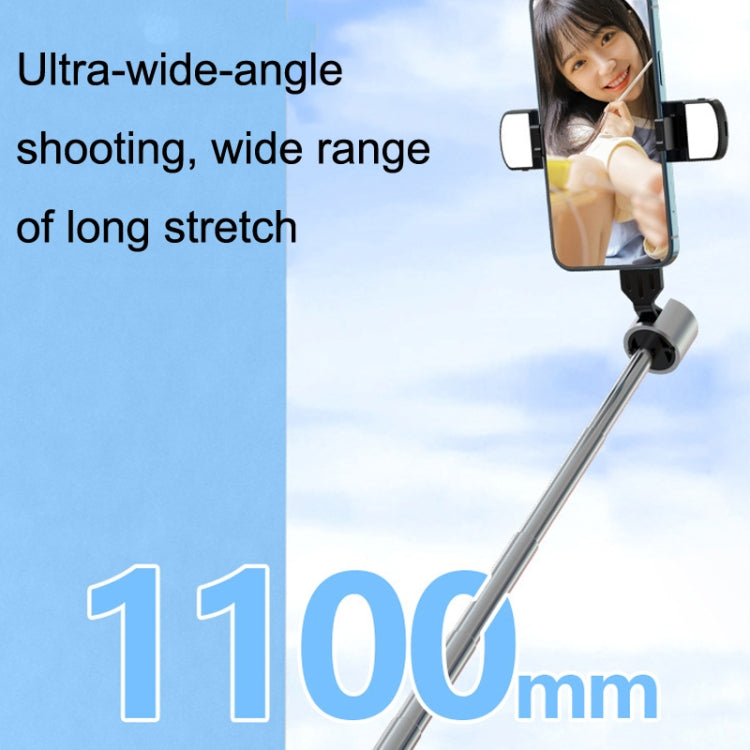 Retractable Bluetooth Selfie Stick Mobile Phone Live Broadcast Tripod Stand, Style: Without Light (Black)