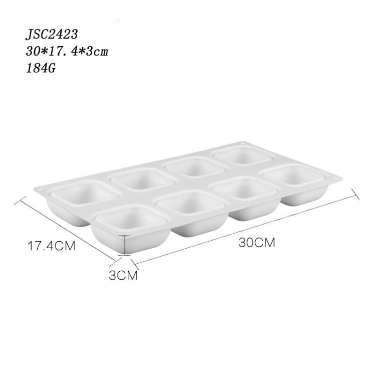 Mousse Cake Baking Silicone Mold, Specification: 8 Squares