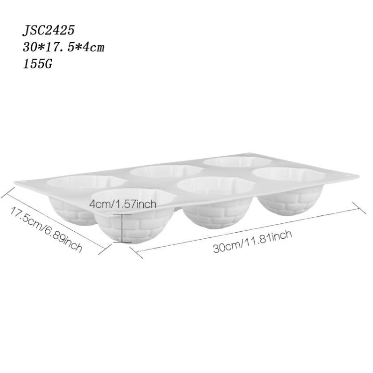 Mousse Cake Baking Silicone Mold, Specification: 6 Ice Houses
