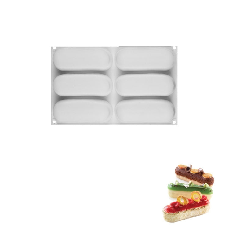 Mousse Cake Baking Silicone Mold, Specification: 6 Ellipses