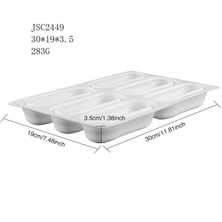 Mousse Cake Baking Silicone Mold, Specification: 6 Ellipses