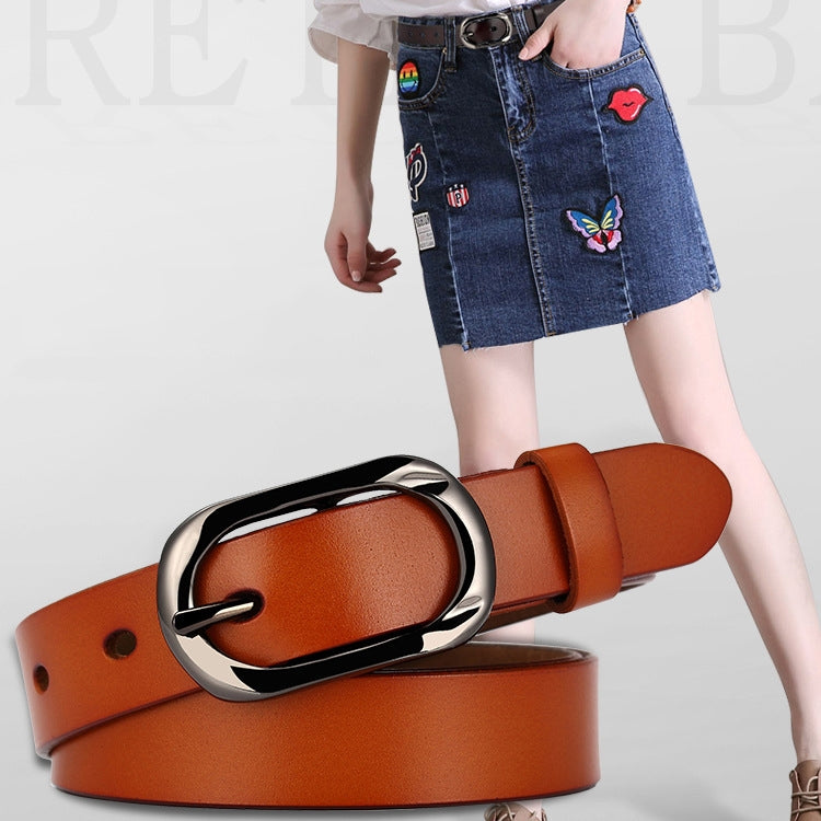 ZK--052 Soft and Wear-resistant Fine Cowhide Belt with Pin Buckle, Length: 105cm