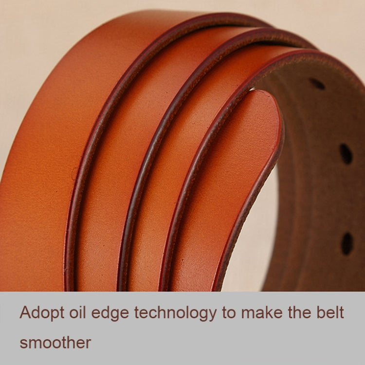 ZK--052 Soft and Wear-resistant Fine Cowhide Belt with Pin Buckle, Length: 105cm