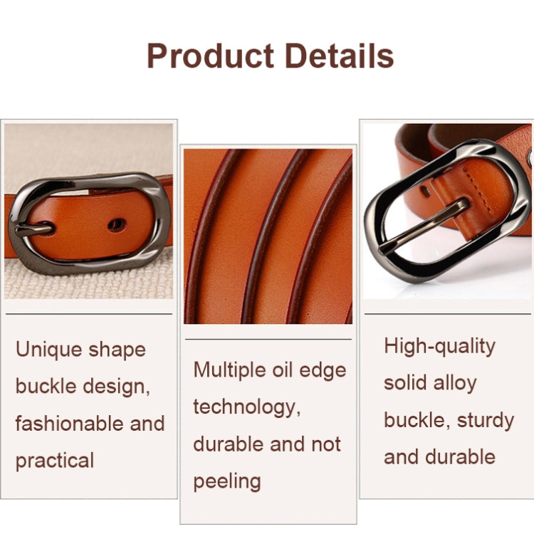 ZK--052 Soft and Wear-resistant Fine Cowhide Belt with Pin Buckle, Length: 105cm