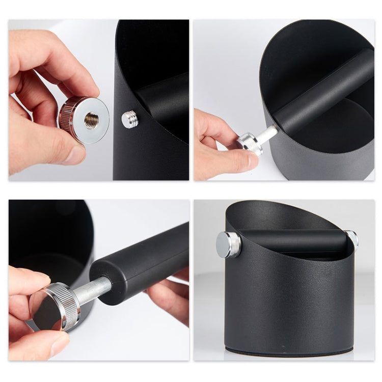 Coffee Waste Bin Milk Tea Residue Recycling Powder Box, Color: Black (45 Steel)