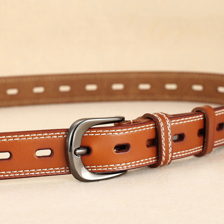 ZK--049 Double-stitched Hollow Pin Buckle Belt, Length: 105cm