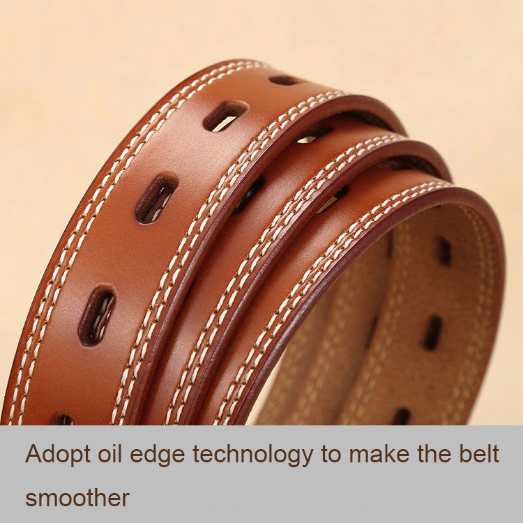 ZK--049 Double-stitched Hollow Pin Buckle Belt, Length: 105cm