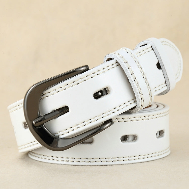 ZK--049 Double-stitched Hollow Pin Buckle Belt, Length: 110cm