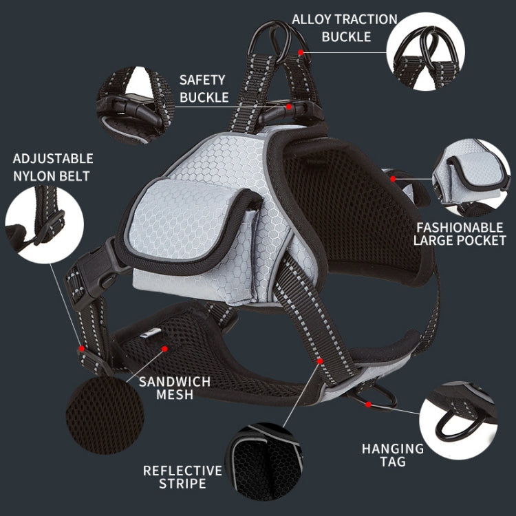 Distributed Load Soft Reflective Pet Chest Strap, Size: