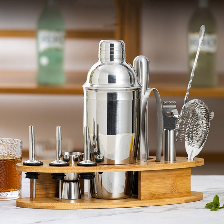 BY-011 11 In 1 Oval Wooden Stand Shaker Set Bartending Tools, Spec: 350ml