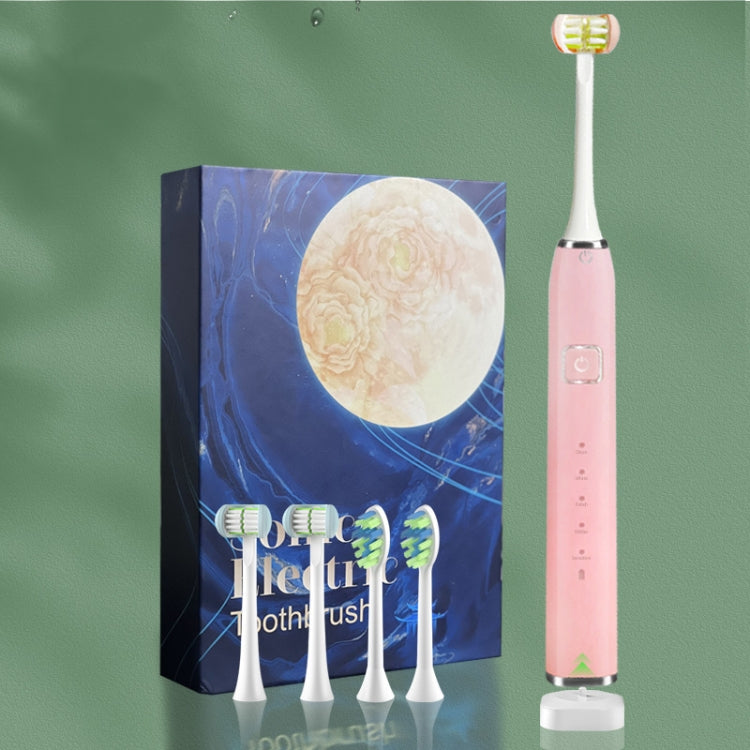 3D Sound Waves Three Sided U Shaped Brush Head Wrapped Electric Toothbrush