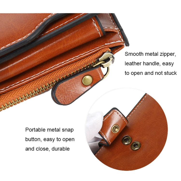 1669 RFID Anti-magnetic Anti-theft Retro Long Wallet Card Holder Document Bag