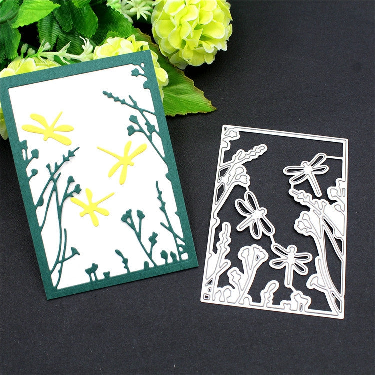 Three Dragonflies Metal Embossing Cutting Die(Silver)