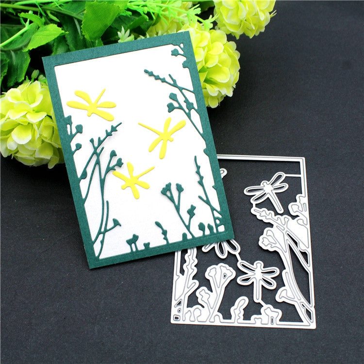 Three Dragonflies Metal Embossing Cutting Die(Silver)