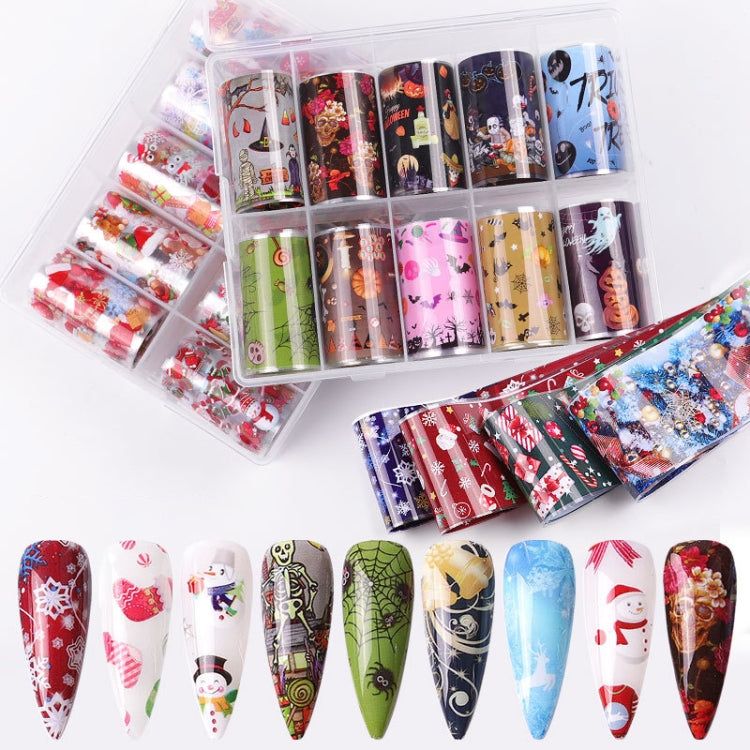 TZ0257 4x100cm Halloween Christmas Nail Art Starry Sticker Set without Nails