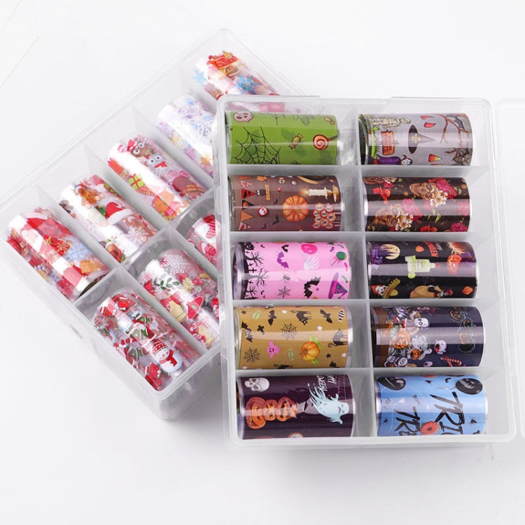 TZ0257 4x100cm Halloween Christmas Nail Art Starry Sticker Set without Nails