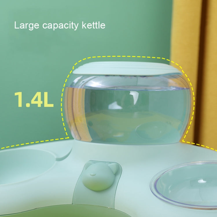 Automatic Drinking Water Feed Double Bowl Anti-overturning Dog Basin, Specification: Gray