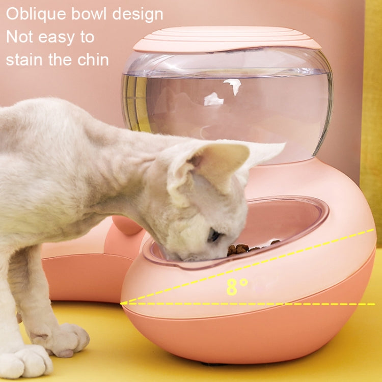 Automatic Drinking Water Feed Double Bowl Anti-overturning Dog Basin, Specification: Gray