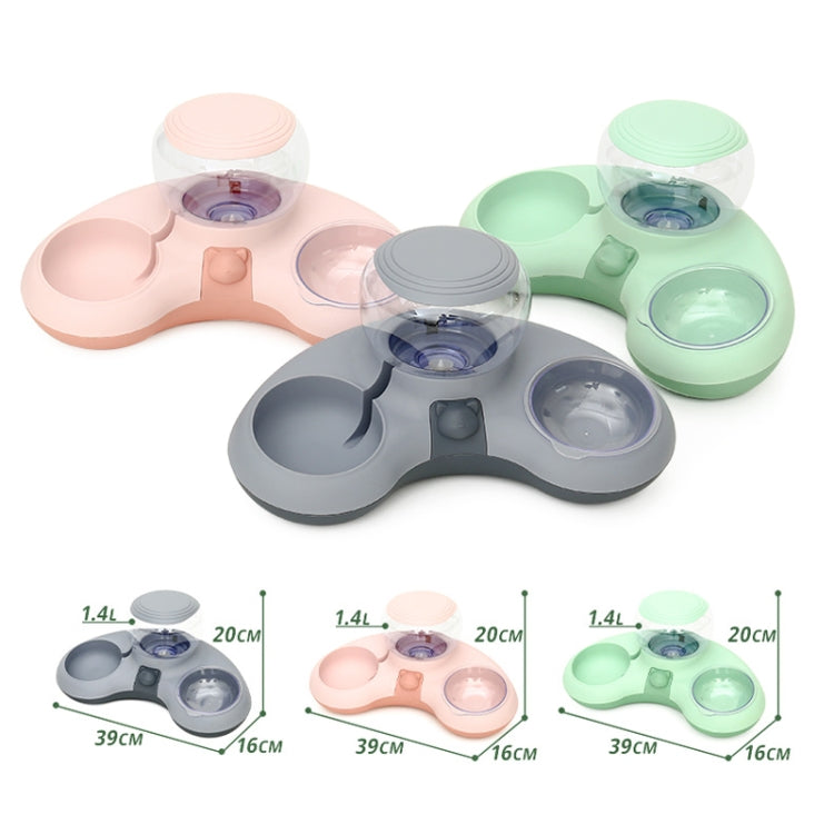 Automatic Drinking Water Feed Double Bowl Anti-overturning Dog Basin, Specification: Pink