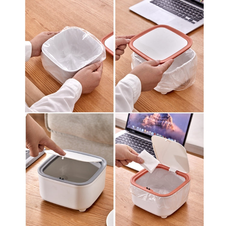 Home Desktop Mini Bomb Lid Trash Can Office Paper Basket