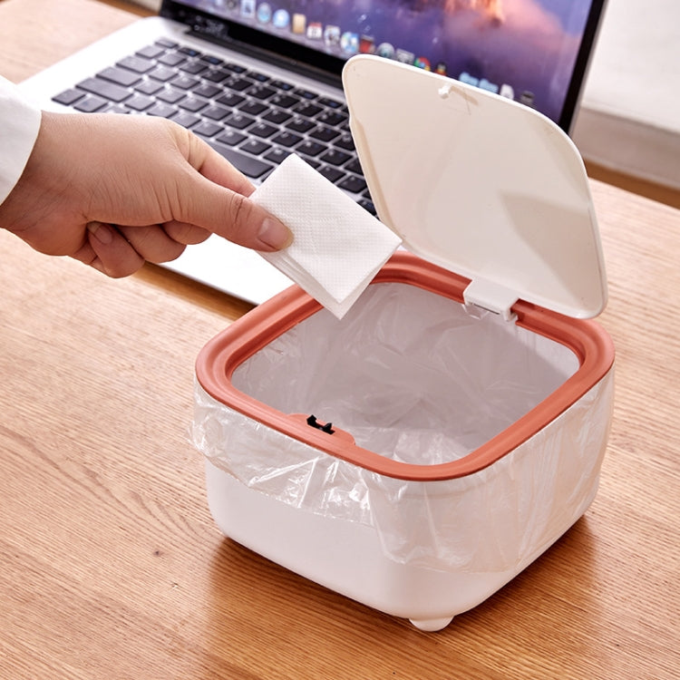 Home Desktop Mini Bomb Lid Trash Can Office Paper Basket