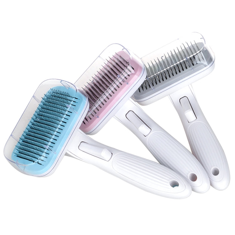 Pet Comb Cat Dog Hair Brush Hair Removal Tool, Style: Steel Wire Rubber Head (Pink)